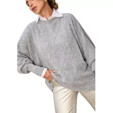 Blusa Oversized Tricot Mousseline Moda Feminina Inverno Plus