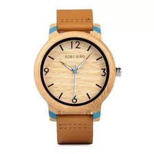 Reloj De Madera Bobo Bird Gq022 -2 Bambú 44 Mm Con Caja