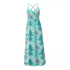 Vestido Maxi Mujer Casual Bohemio Cuello En V Floral Patrón