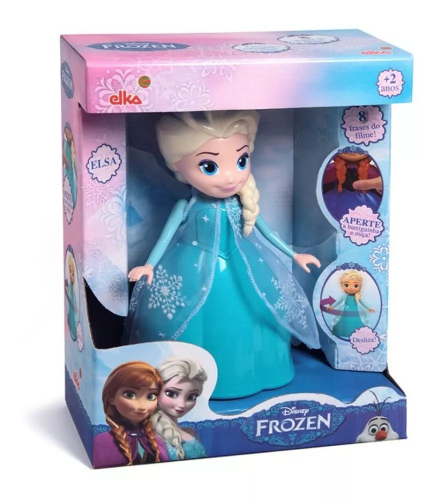 Boneca Frozen Elsa 24cm Com Falas Original - Elka 947