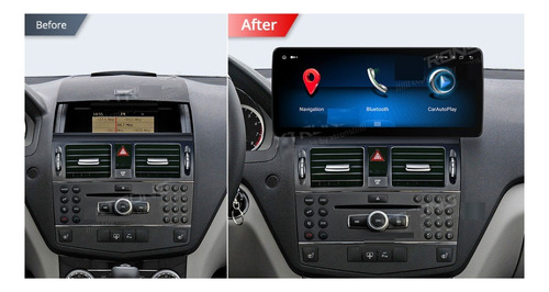 Pantalla 12.3 Clase C 08-11 Mercedes Benz Carplay Radio Usb Foto 4