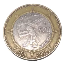 Moneda $20 Pesos Bimetalica Fuego Nuevo Año 2000 Envío $40