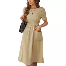 Vestido De Cintura Casual Elegante De Mujer