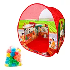 Barraca Toca Cabana Infantil Grande Dobravel + 50 Bolinhas