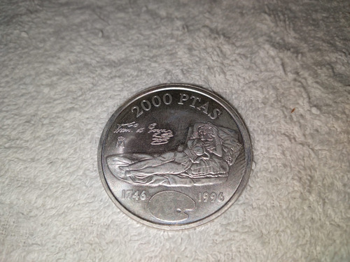 Media Onza Plata 999 Moneda 2000 Pesetas España 1996 Maja