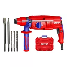 Rotomartillo Taladro Roto Percutor 800w Sds Plus 2.5j Emtop Color Azul Y Rojo