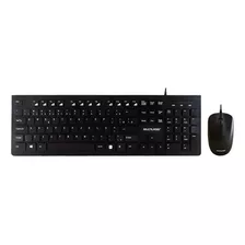 Kit Teclado E Mouse Usb Conexão Plug Play Tc240 Multilaser Cor Do Mouse Preto