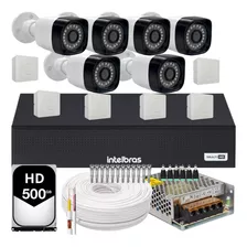 Kit Cftv 6 Cameras 3mp 1080p Full Hd Dvr 3008 Intelbras 8ch