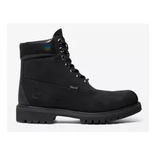 Borcegos De Piel Timberland Premium Waterproof Boots Diseño Liso Black Nubuck/glossy Black 25 Mx Para Hombre