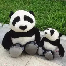 Ursinho Panda Familía Pelúcia Pai 35cm + 1 Filhote Com 15cm