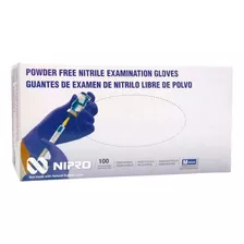 Guante Nitrilo Azul M Nipro Sin Polvo X 100 Unidades