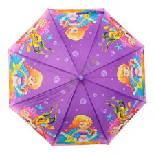 Guarda-chuva Infantil Automático Meninas Com Apito Cor Sereia 02