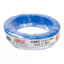 Fio Eletrico Cabo Flexivel 2,5mm Rolo 50 Metros Cor Da Cobertura Azul