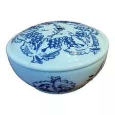 Alhajero Caja Ceramica Urna Porcelana China Antigua Blue