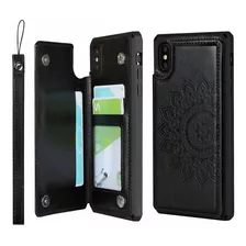 Funda Tipo Cartera Xs Max Tarjetero Bloqueo Rfid Cue...