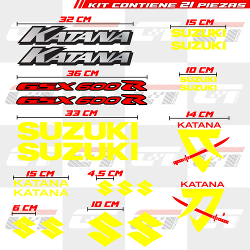 Kit Stickers Katana Gsx 600r Suzuki Calcomanas Vinil Moto Foto 8