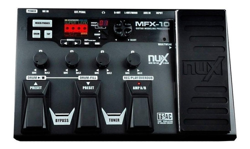 Pedal De Efeito Para Instrumento De Cordas Nux Multi-effects Processor Mfx-10  Preto