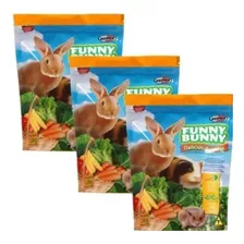3 Pcts Funny Bunny Ração Delícias Da Horta Coelho 1,8kg