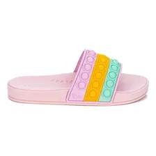 Chinelo Slide Pop It Infantil Meninas Ultra Leve Mar E Cor