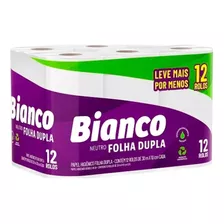 Papel Higiênico Folha Dupla Mili Bianco Folha Dupla 30m C/12