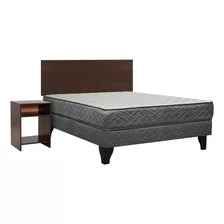 Cama Full Apolo Black Celta + Set Castilla 1 Velador