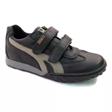 Zapatilla Colegial Con Cuero Doble Velcro 34 - 40 Children`s