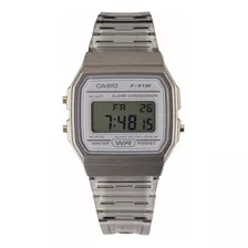 Casio Reloj Digital Translucido Negro 593 F-91ws-8df Febo