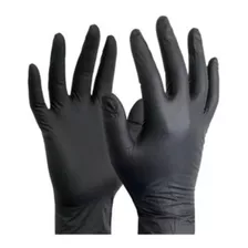 Guantes Descartables Dexal Color Negro Talle Xl De Nitrilo X 100 Unidades