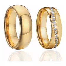 Lindos Pares De Aliança Casamento Banhada A Ouro 18k 