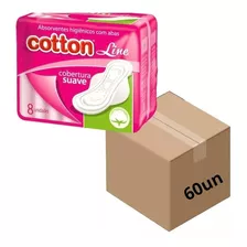 Absorvente Feminino Cotton Com Aba Suave Atacado Caixa C/60