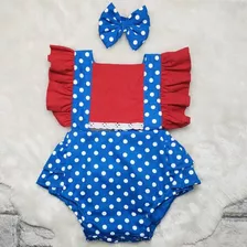 Romper Galinha Pintadinha Com Tiara Tricoline 100% Algodão