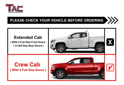 Tac - Estribos Laterales Para Chevy Colorado/gmc Canyon Crew Foto 4