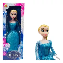 Boneca Articulada Elsa Frozen Com Vestido Julia