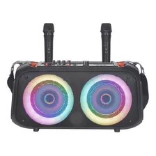 Parlante Havit Bluetooth Portátil / Radio Fm / Usb / 2 Micrófonos / Karaoke / Efectos Led Rgb