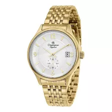 Relogio De Pulso Champion Feminino Dourado Calendario Cor Do Fundo Branco