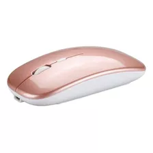 Mouse Sem Fio Recarregável Silencioso Bluetooth Ergonômico Cor Versão Aprimorada De Modo Duplo 221b (ouro Rosa)