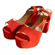 Zapatos Maggio Rossetto De Taco Alto En Color Rojo