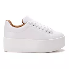 Tenis Plataforma Feminino Branco Sola Alta Fashion Blogueira