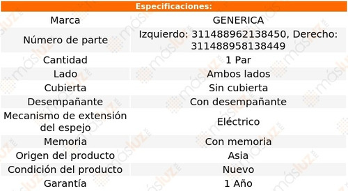 Kit Espejos Elect S/cubierta C/desemp C/mem Clase M 02/05 Foto 2