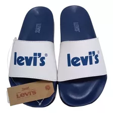 Ojotas Levis Modelo Slides Azul/blanco 100% Original!!