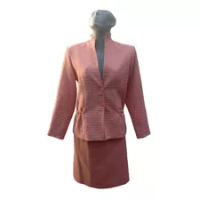 Conjunto Para Mujer Casual Falda Y Saco Dama Color Coral S