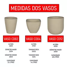 Kit Vaso 3 Tamanhos Polietileno Variados Plantas Flores Cd50 Cor Areia Rose