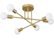 Candelabro Sputnik Moderno Y Dorado Con 6 Luces