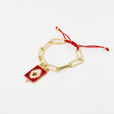 Pulsera Cadena Placa Sagrado Corazón 