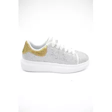 Sneakers Casuales Con Brillitos Sia 01 | Hanna Mex