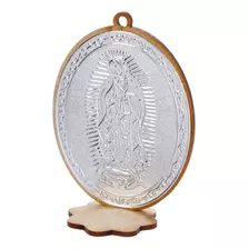 Mylin Medalla Virgen Guadalupe Repujado Madera 10cm 1pz