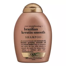 Shampoo Ogx Ever Straightening + Brazilian Keratin Smooth En Botella De 385ml Por 1 Unidad