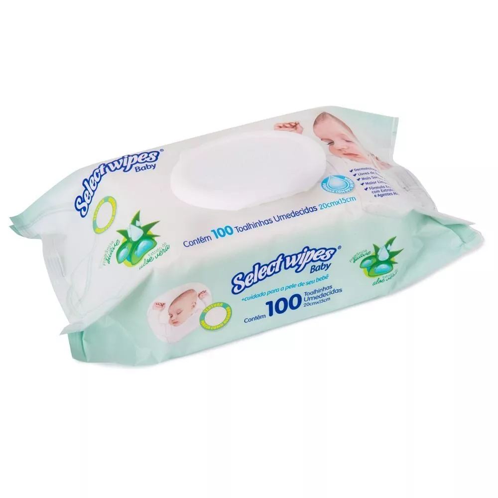 Toalha Umedecida Baby Select Wipes 100 Unidades
