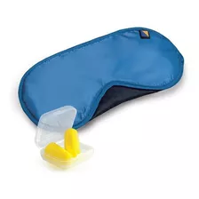 Em] Antifaz Para Dormir Confort Set Travel Blue Color Azul Liso