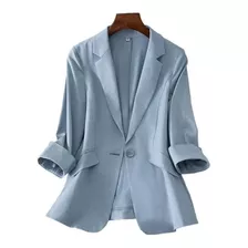 Blazer Feminino Elegante Com Decote Em V, Mangas Compridas,